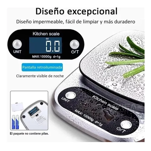 BALANZA ALIMENTOS DIGITAL COCINA 10KG - 2