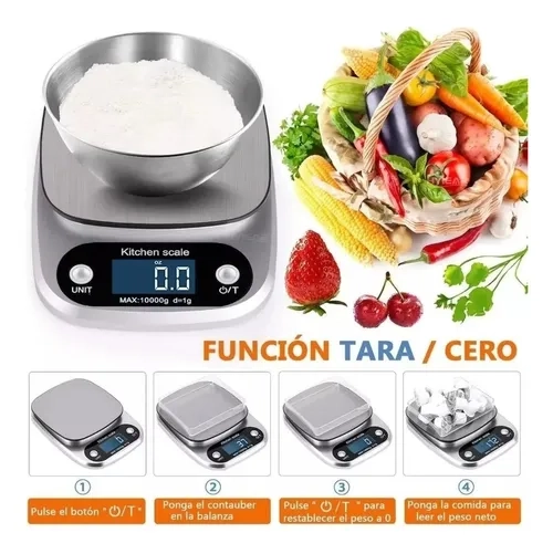 BALANZA ALIMENTOS DIGITAL COCINA 10KG - 3