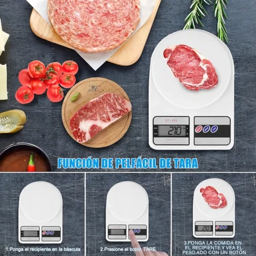 BASCULA COCINA DIGITAL UORLEN SF-400 10KG COLOR BLANCO - 7