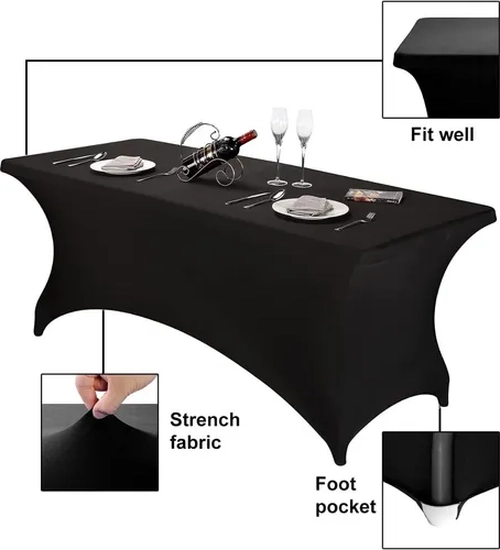 FUNDA MANTEL SPANDEX 180X75X75 EVENTO NEGRO - 2