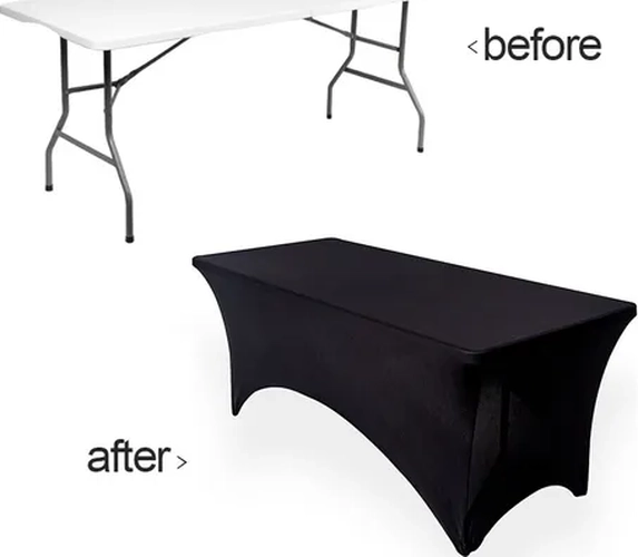 FUNDA MANTEL SPANDEX 180X75X75 EVENTO NEGRO - 3