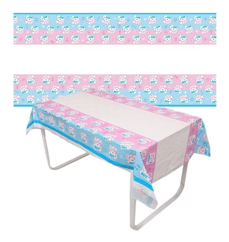 MANTEL PLASTICO RECTANG. MOTIVO GIRL OR BOY - 1