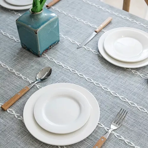 MANTEL RECTANGULAR BORLA ALGODON 140X220 GRIS - 2
