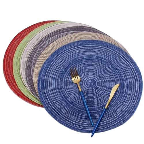 SET 10 INDIVIDUALES REDONDOS TRENZADOS 38CM - 1