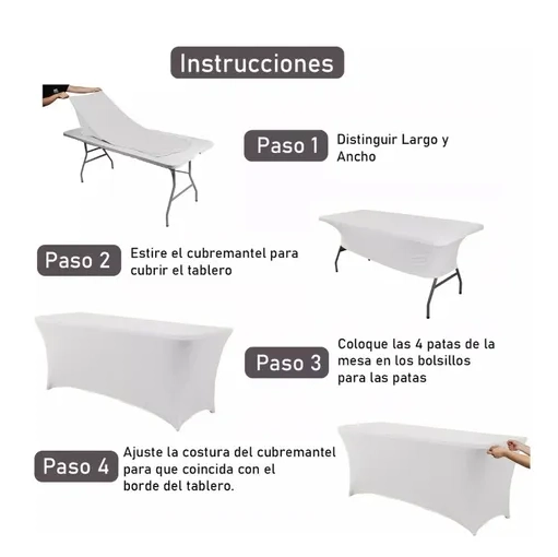 FUNDA MANTEL SPANDEX ENGROSADA PARTY 6FT 183X76 - 5