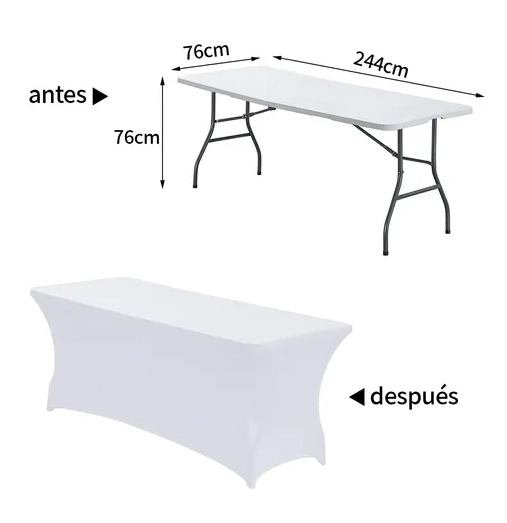 FUNDA MANTEL SPANDEX MESA 8FT 244X76 EVENTO - 2