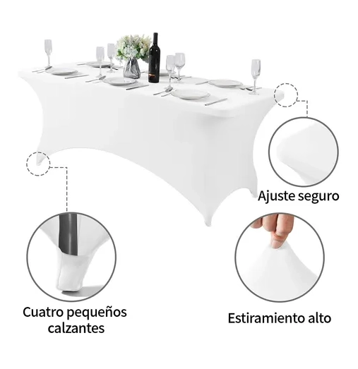 FUNDA MANTEL SPANDEX MESA 8FT 244X76 EVENTO - 3