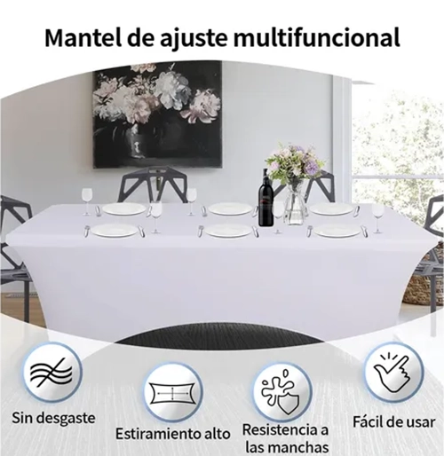 FUNDA MANTEL SPANDEX MESA 8FT 244X76 EVENTO - 4