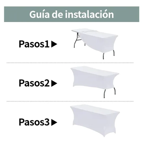 FUNDA MANTEL SPANDEX MESA 8FT 244X76 EVENTO - 6