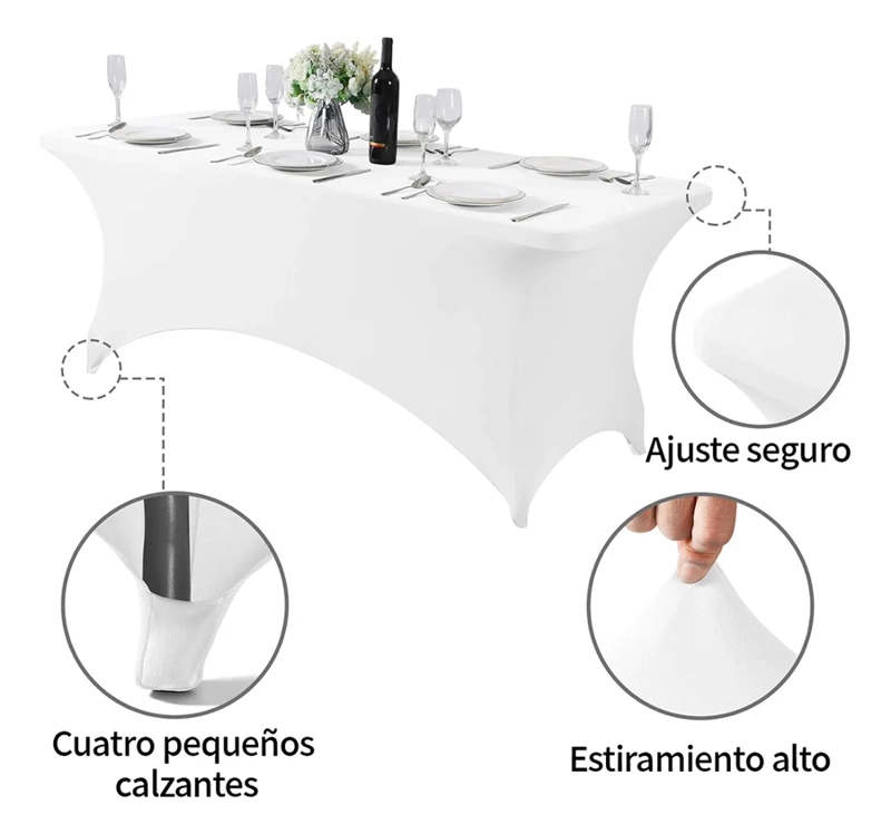 FUNDA MANTEL SPANDEX EVENTO BANQUETE 244X76 - 2