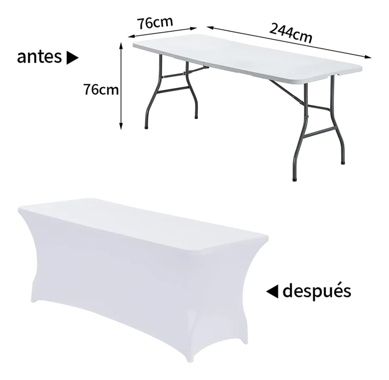 FUNDA MANTEL SPANDEX EVENTO BANQUETE 244X76 - 5