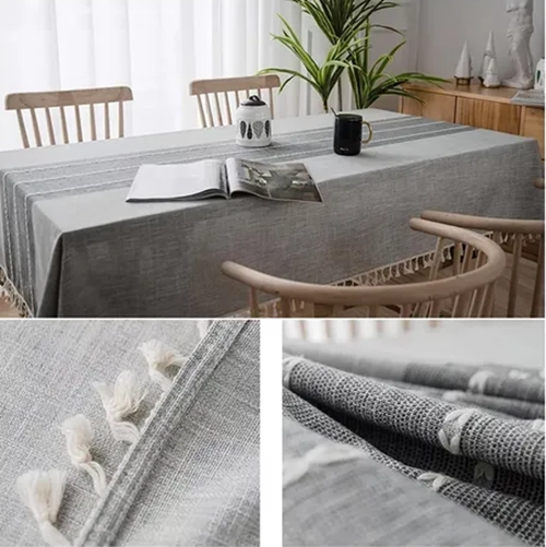MANTEL BORLA RECTANGULAR 142+10X220 GRIS - 2