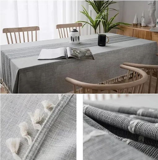 MANTEL BORLA RECTANGULAR 142+10X220 GRIS - 5