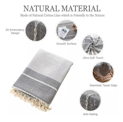 MANTEL BORLA RECTANGULAR 142+10X220 GRIS - 6