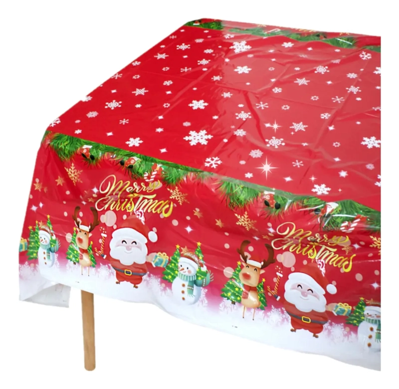 MANTEL NAVIDEÑO PLASTICO 137X274 - 2