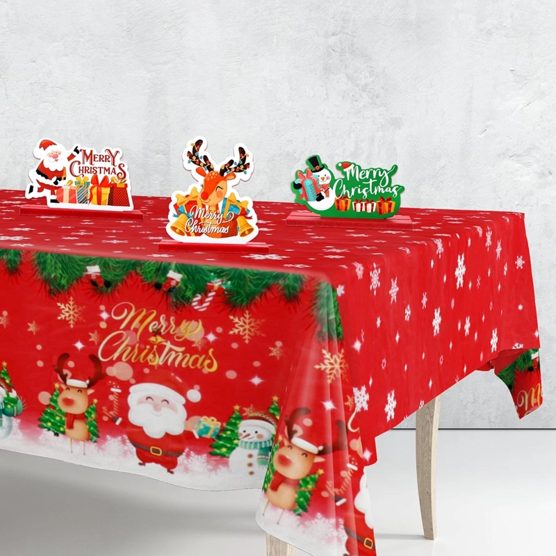 MANTEL NAVIDEÑO PLASTICO 137X274 - 3