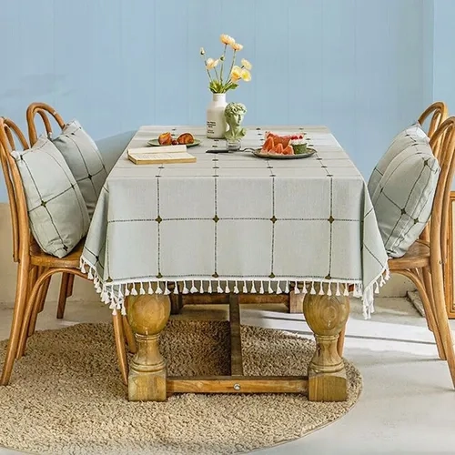 MANTEL LINO ALGODON IMPERMEABLE BORLA 145X145 - 3