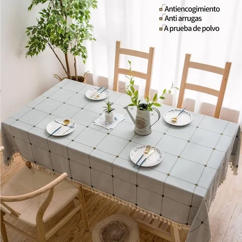 MANTEL LINO ALGODON IMPERMEABLE BORLA 145X145 - 5