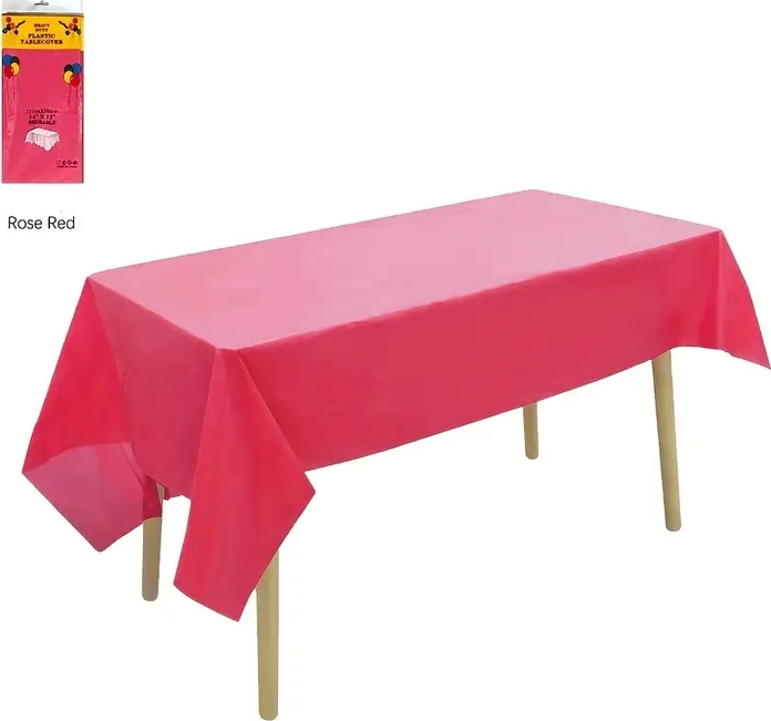 MANTEL PLASTICO CUMPLEAÑOS FIESTA FUCSIA - 4