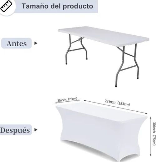 FUNDA MANTEL SPANDEX 183X76X76 EVENTO 6FT - 4