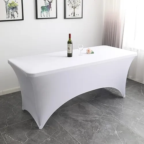 FUNDA MANTEL SPANDEX 180X75X75 EVENTO BLANCO LISO - 6
