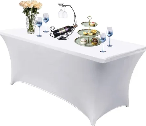 FUNDA MANTEL SPANDEX 180X75X75 EVENTO BLANCO LISO - 7