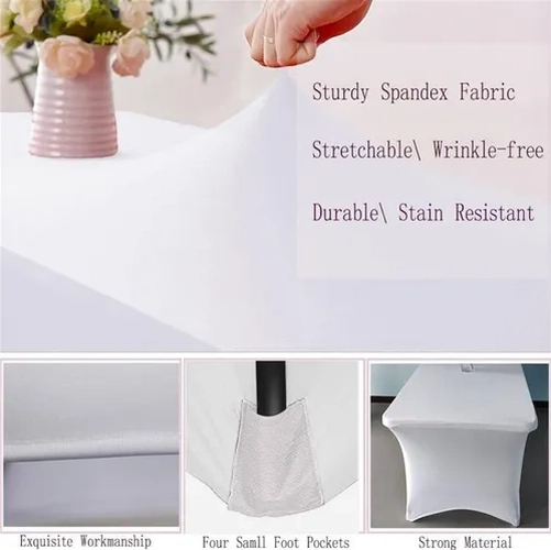 FUNDA MANTEL SPANDEX 180X75X75 EVENTO BLANCO LISO - 8