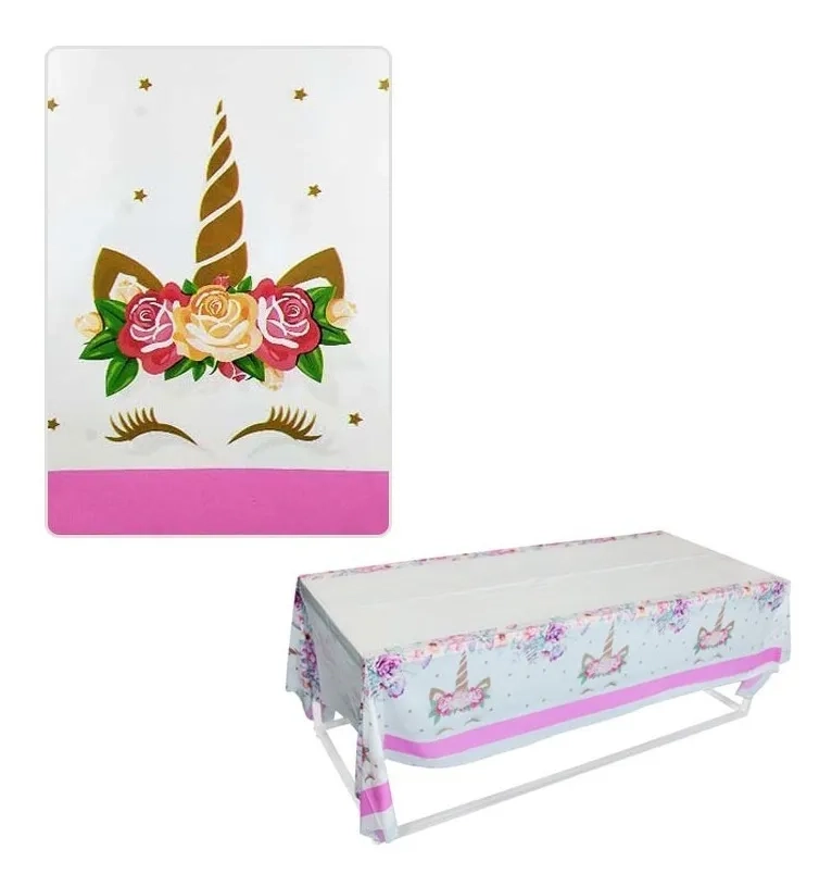 MANTEL PLASTICO UNICORNIO DECORACION - 1