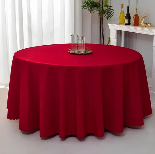 MANTEL REDONDO 3M BLANCO NEGRO AZUL ROJO LISO - 2