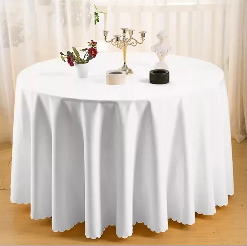 MANTEL REDONDO 3M BLANCO NEGRO AZUL ROJO LISO - 3