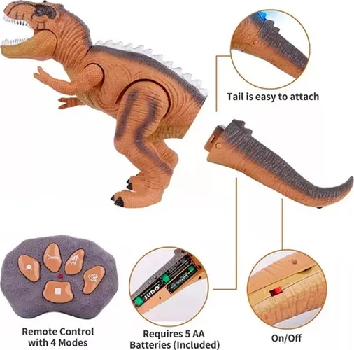 DINOSAURIO T-REX RC LUCES Y SONIDOS NIÑOS - 2