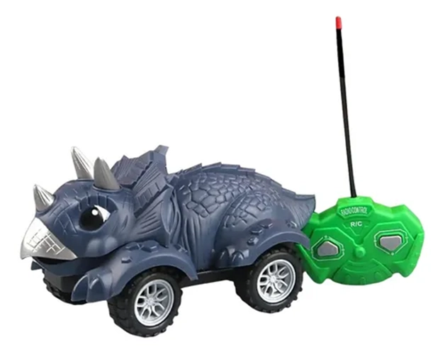 COCHE DINOSAURIO RC JUGUETE AZUL MARINO - 1