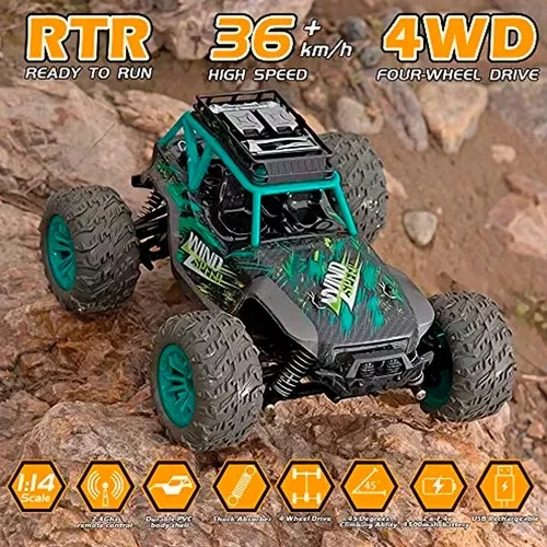 AUTO RC WIND 1:14 36KM/H COLOR AZUL ASPOR - 2