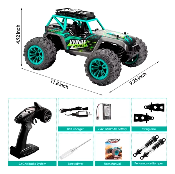 AUTO RC WIND 1:14 36KM/H COLOR AZUL ASPOR - 5