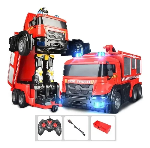 AUTO RC TRANSFORMER BOMBERO AGUA 828-5 ROJO - 2