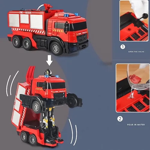 AUTO RC TRANSFORMER BOMBERO AGUA 828-5 ROJO - 4