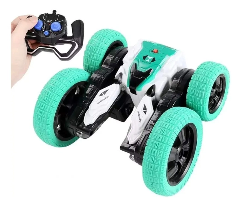 AUTO RC CRAZY CAR ACROBATICO 360 VERDE/BLANCO - 1