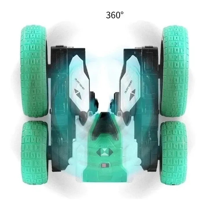 AUTO RC CRAZY CAR ACROBATICO 360 VERDE/BLANCO - 2