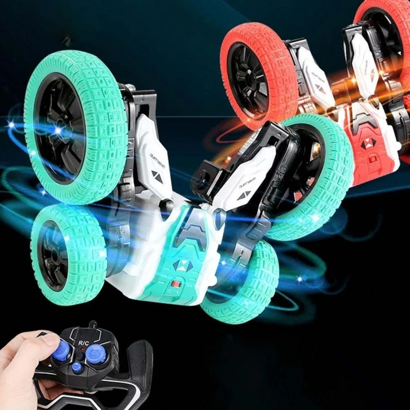 AUTO RC CRAZY CAR ACROBATICO 360 VERDE/BLANCO - 3