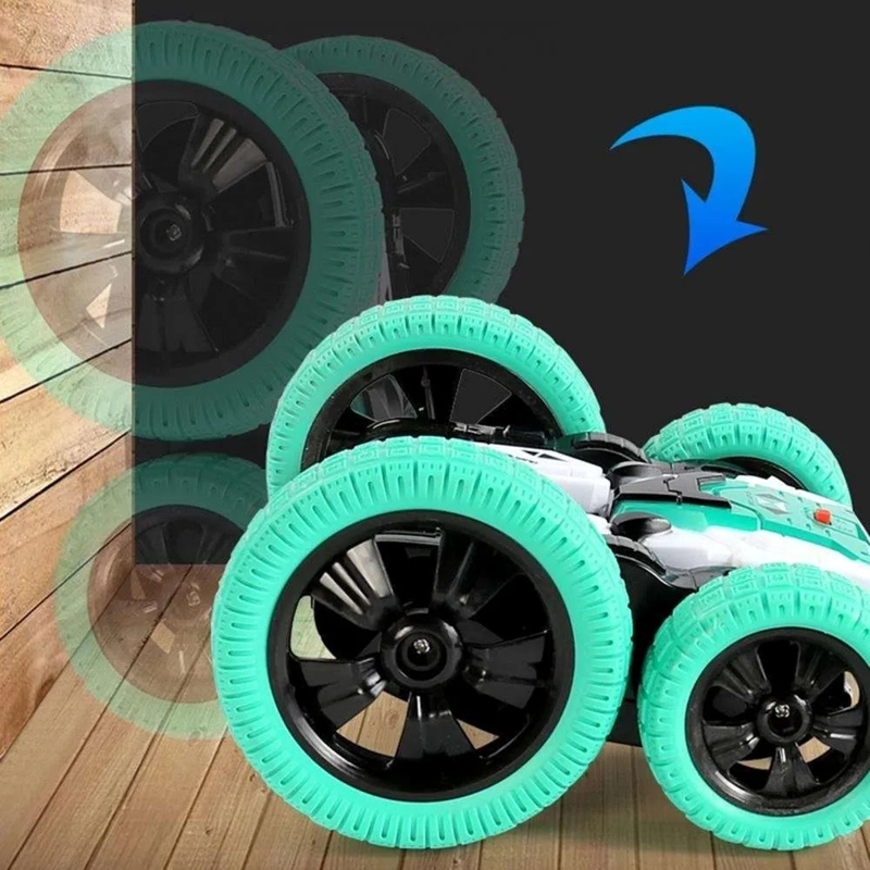 AUTO RC CRAZY CAR ACROBATICO 360 VERDE/BLANCO - 5