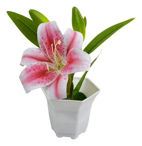 PLANTA LIRIOS ARTIFICIALES MACETERO 23 CM - 1
