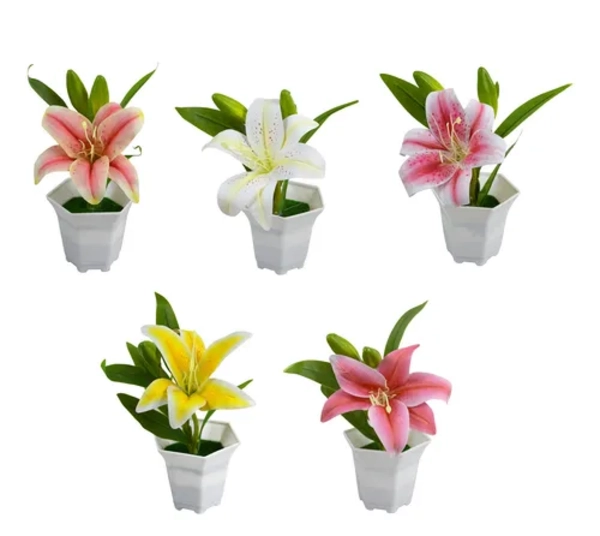 PLANTA LIRIOS ARTIFICIALES MACETERO 23 CM - 2