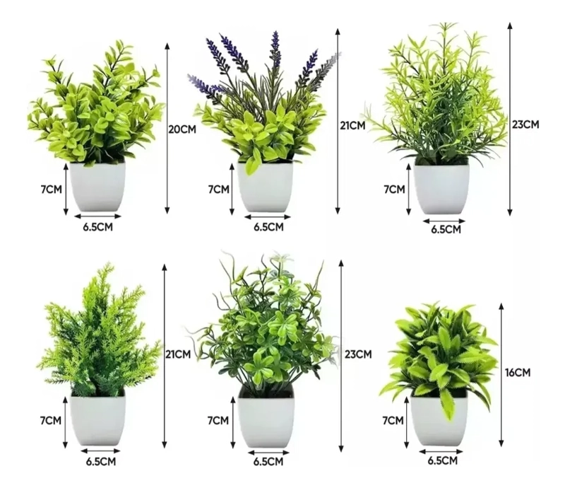 PLANTAS ARTIFICIALES 6 PZS MACETAS BONSAI - 3