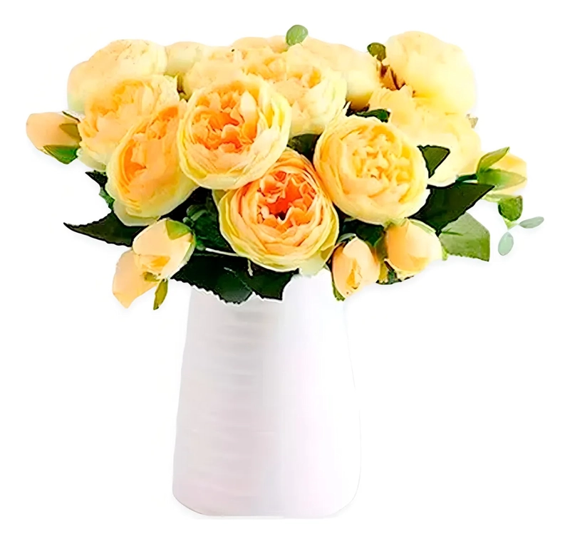 PEONIAS ARTIFICIALES RAMO FLOR SEDA VARIANTE - 1