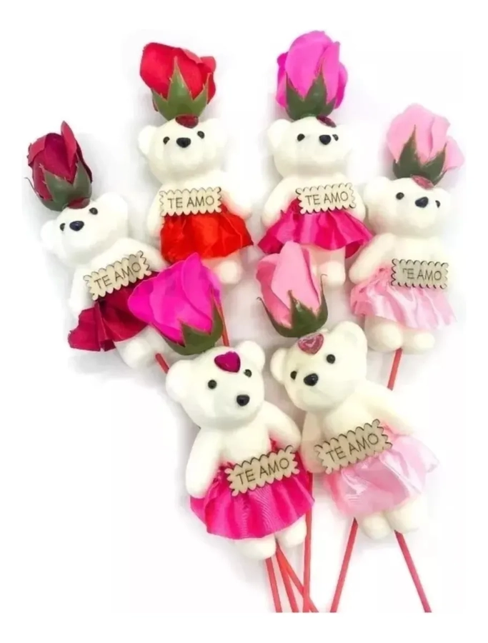 ROSAS CON OSO 6 UDS REGALO SAN VALENTIN - 2