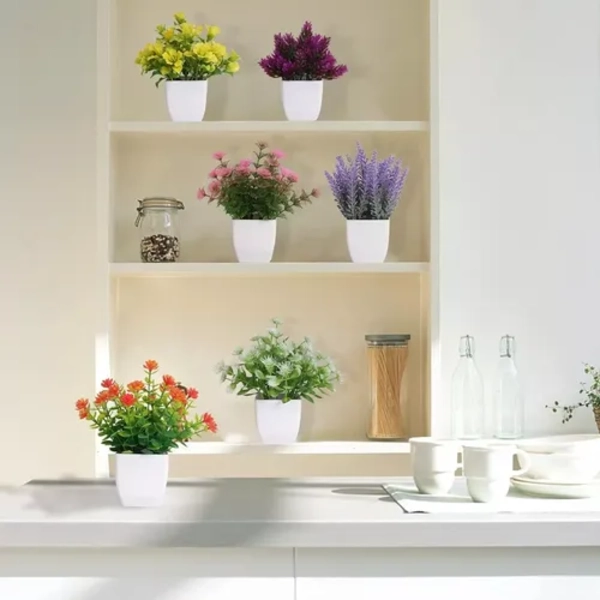 PLANTAS ARTIFICIALES 6 PZS MACETAS BONSAI - 5