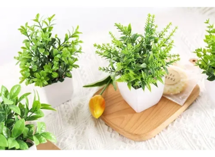 PLANTAS ARTIFICIALES 4 UDS BONSAI MACETAS - 4