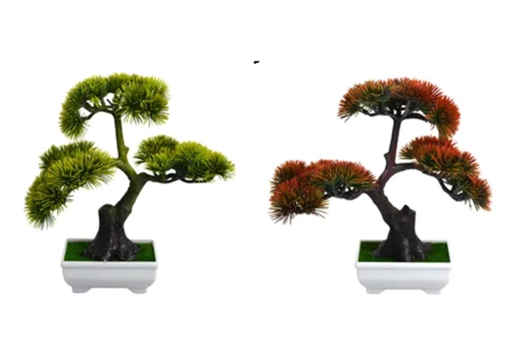 PLANTA BONSAI FLOR ARTIFICIAL MACETERO 23 CM - 2