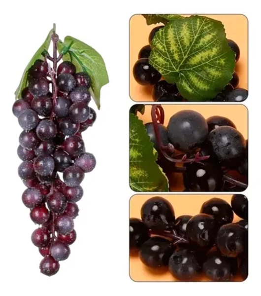 UVAS ARTIFICIALES 60 UDS FRUTA SINTE TICA PURPURA - 1