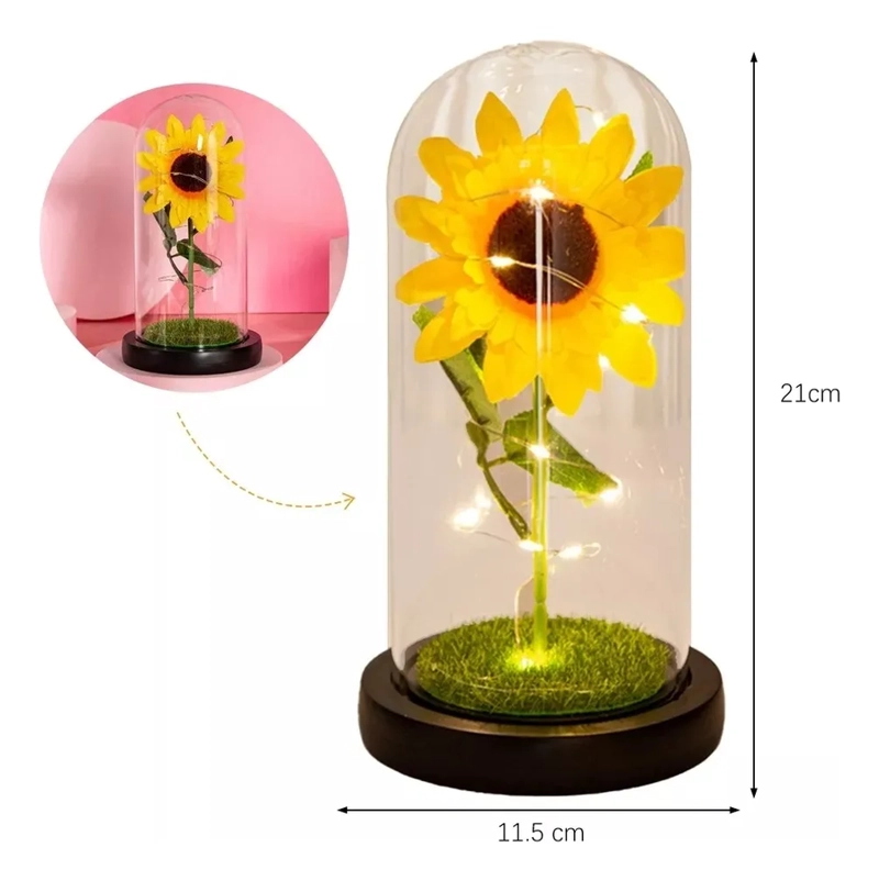 REGALO GIRASOL ETERNO LUZ LED - 3